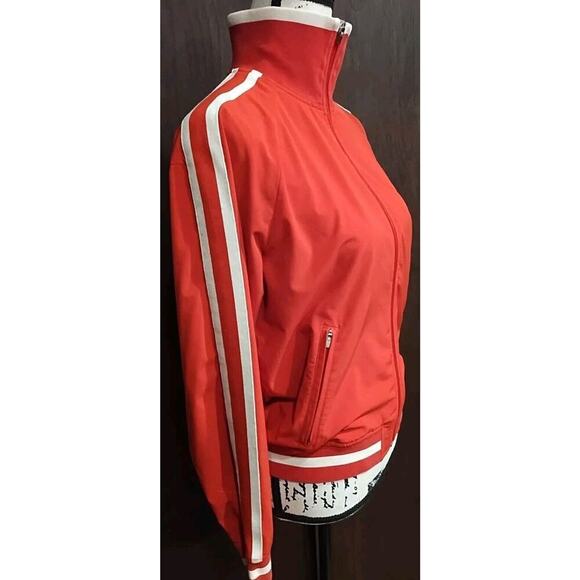 Athleta Women's XS Retro Red Full Zip Lightweight Track Jacket Striped Athletic - Picture 1 of 7